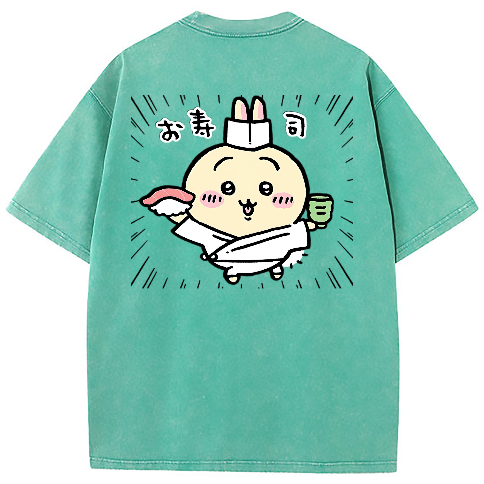 （画像用） ちいかわ うさぎ Chii-kawa usagi 綿100% ヴィンテージ風 半袖Tシャツ（背面プリント）